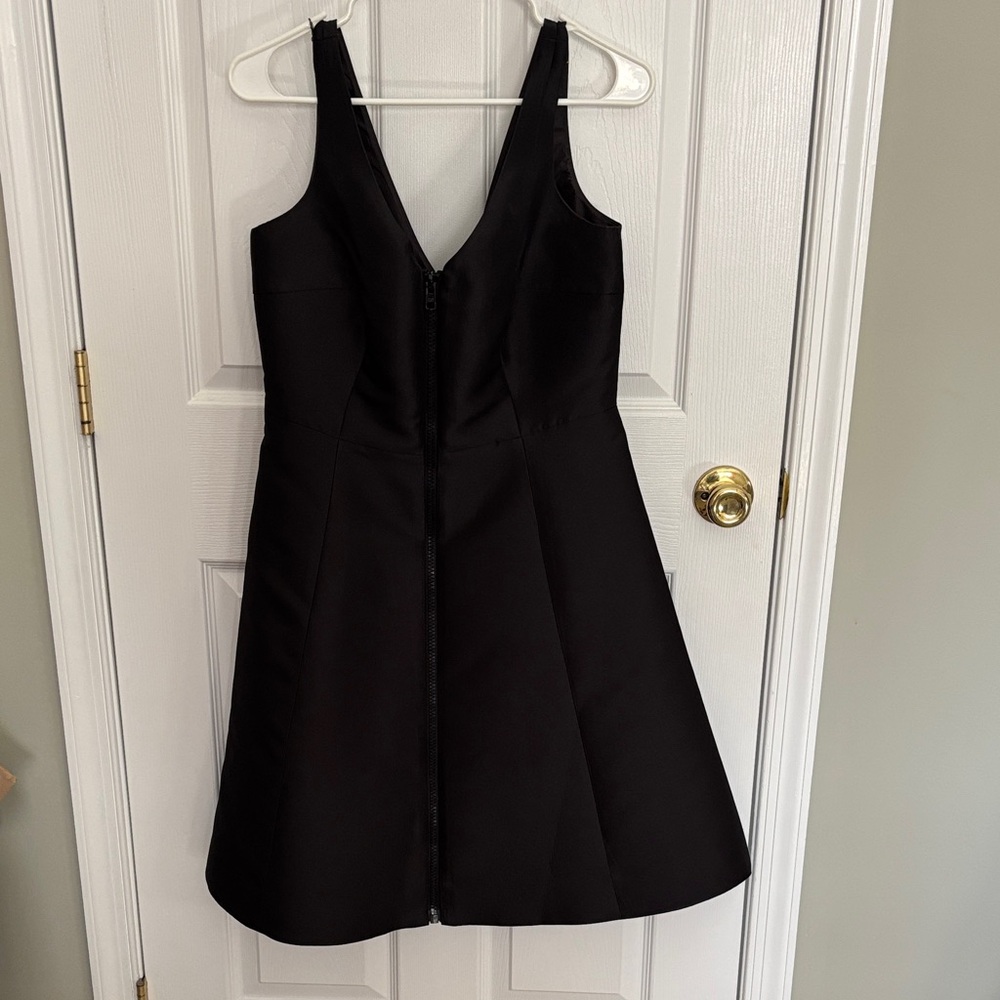 Kate Spade Classic Black A-Line Dress with V-Neck and zipper